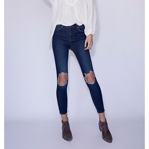 Free people busted blue jeans